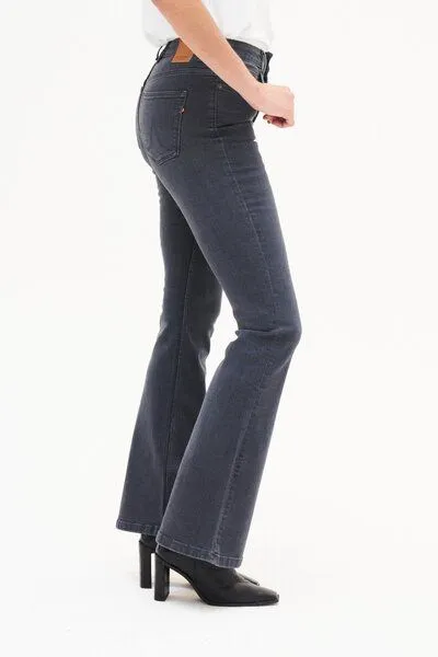 Kuyichi Kuyichi Flared Jeanshose - Lisette Flare, Grau (steel grey), – Produktbild 2 von 4
