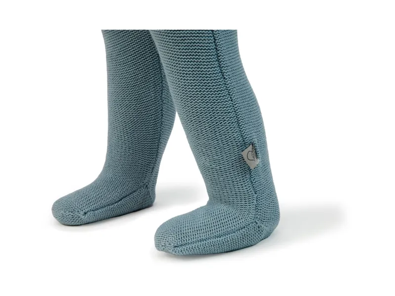 HANS NATUR Baby Hose mit Füßchen Bio-Baumwolle Strick blau Gr.74/80, Blau, – Produktbild 2 von 2