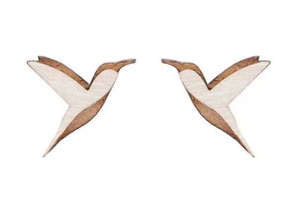 BeWooden BeWooden Holzohrringe Natural Hummingbird – Produktbild 1 von 3
