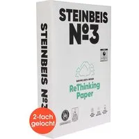 Steinbeis 500 Blatt Steinbeis Recycling Kopierpapier "No.3, PureWhite" DIN A4, 2-fach gelocht – Produktbild 1 von 1