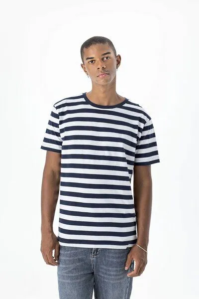 Mantis Mantis Damen / Herren Unisex T-Shirt Shirt Striped gestreift Bio Baumwolle Vegan, Schwarz/rot, – Produktbild 3 von 3