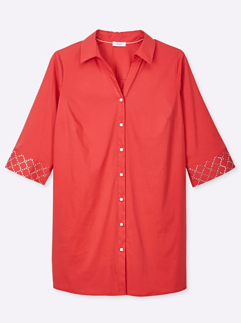 sheego Longbluse erdbeere, Erdbeere, – Produktbild 1 von 2