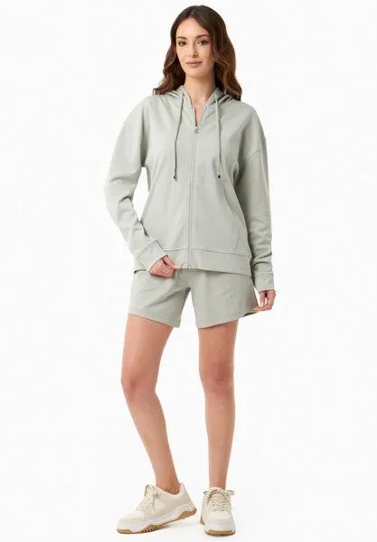 ORGANICATION ORGANICATION Sweatjacke aus Bio-Baumwolle, Green moss, – Produktbild 2 von 4
