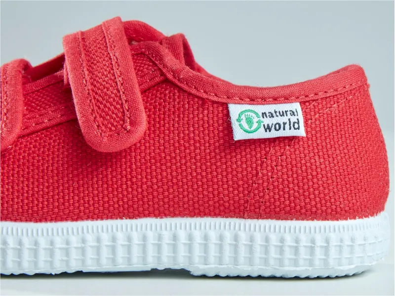 Natural World Natural World Kinder Schuhe Sneaker mit Klettverschluss, Rot, – Produktbild 2 von 2