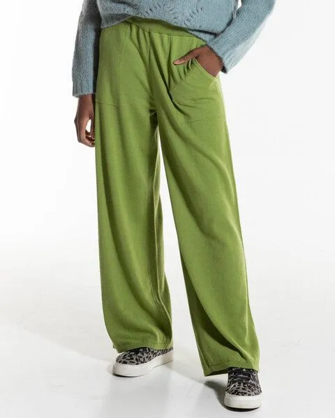 Alma & Lovis Alma & Lovis Strickhose aus Bio-Baumwoll-/Woll-Mix | Cotwool Strickhose, Frog (grün), – Produktbild 1 von 3