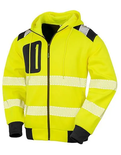 Result Genuine Recycled Result Genuine Recycled Sicherheits Softshelljacke Berufbekleidung Reflektierend bis Gr.3XL Warnschutz, Gelb (fluorescent)/schwarz, – Produktbild 2 von 3