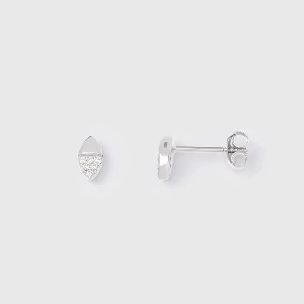 fejn jewelry fejn jewelry Ohrstecker 'pavé double' - mit Zirkonia, Silber, – Produktbild 1 von 2