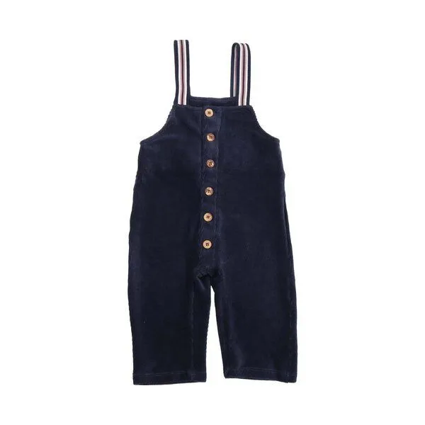 Walkiddy Walkiddy Kinder Cord-Latzhose GOTS zertifiziert, Bio-Baumwolle, navy, Unisex, Knopfleiste, bequem, Blau, – Produktbild 1 von 2