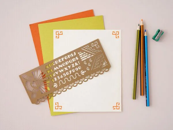 another studio another studio Design Schablone / Zeichnungsvorlage aus Messing, Art deco, – Produktbild 3 von 4