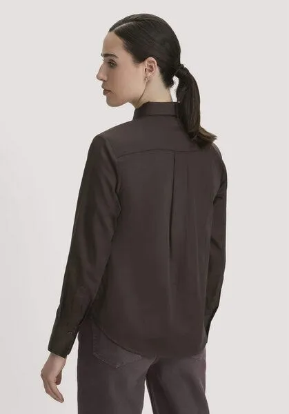 hessnatur hessnatur Bluse Relaxed aus reiner Bio-Baumwolle, Kakao braun, – Produktbild 2 von 4