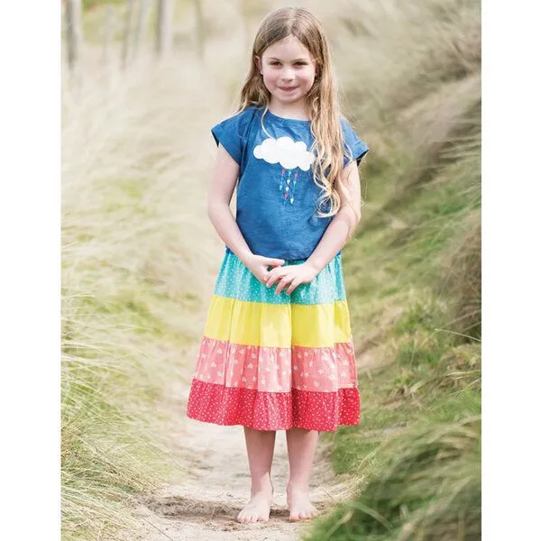 Frugi Frugi T-Shirt Wolke in blau Sophia Slub T-Shirt Marine Blue/Cloud – Produktbild 2 von 3