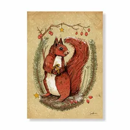 roots of compassion roots of compassion Postkarte "Eichhörnchen" | 100 % Recycling | Weihnachtskarte, Winter, Wald, Natur, Umwelt – Produktbild 1 von 1
