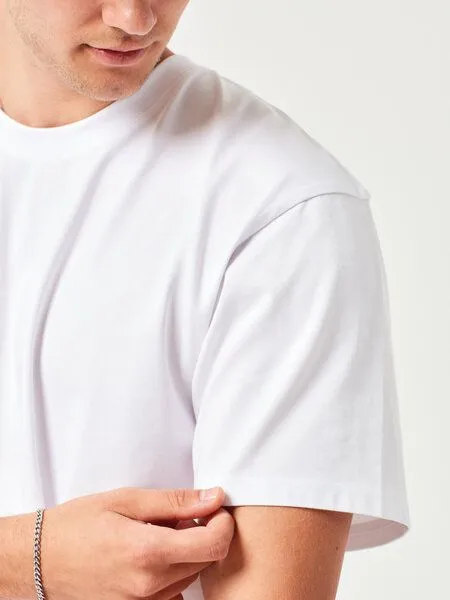 COREBASE COREBASE T-Shirt "BoxFit" aus 100% Bio-Baumwolle, Weiss, – Produktbild 4 von 4