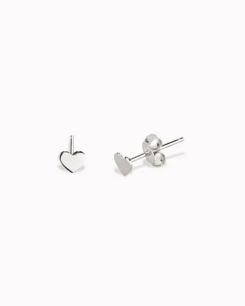 lille mus lille mus Ohrstecker 'Herz' 925 Silber, Silber, – Produktbild 3 von 3