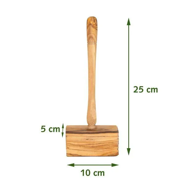 NATUREHOME NATUREHOME Fleischklopfer Holz aus Olivenholz - 25 cm Zweiseitiger Fleischhammer / Holzkeule - Handgefertigt, Natürlich & Nachhaltig – Produktbild 3 von 4
