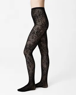 Swedish Stockings Swedish Stockings Damen vegan Strumpfhose Rosa Lace Mit Strasssteinen Schwarz – Produktbild 1 von 1
