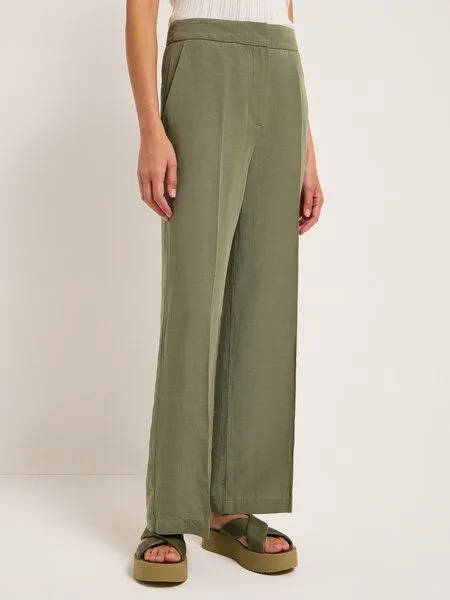 LANIUS LANIUS Hose mit weitem Bein aus TENCEL und Bio-Leinen, Tea leaf (grün), – Produktbild 1 von 4