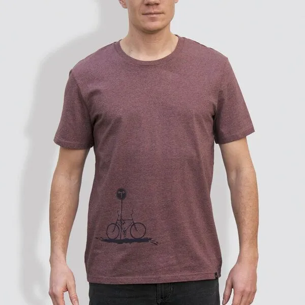 little kiwi little kiwi Herren T-Shirt, "No Way", Black Heather Cranberry – Produktbild 1 von 2