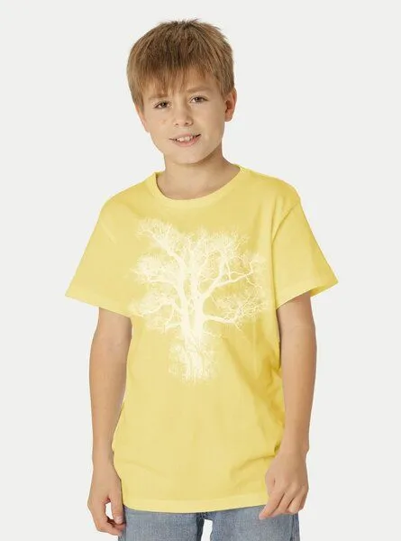 Peaces.bio - handbedruckte Biomode Peaces.bio - handbedruckte Biomode Bio-Kinder T-Shirt Chestnut, Hellgelb, – Produktbild 2 von 2