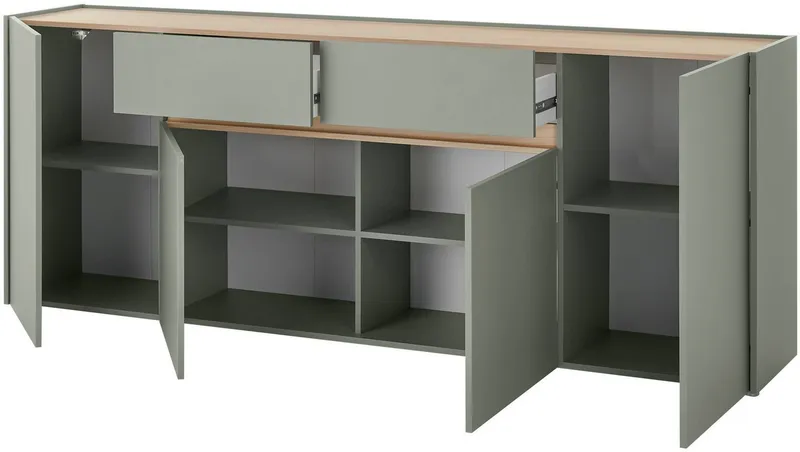 Home affaire Sideboard City/Giron, moderner Schrank, Kommode, Stauraumschrank, zeitlos, modern, ausreichend Stauraum, vielseitig einsetzbar, Grün, – Produktbild 4 von 5
