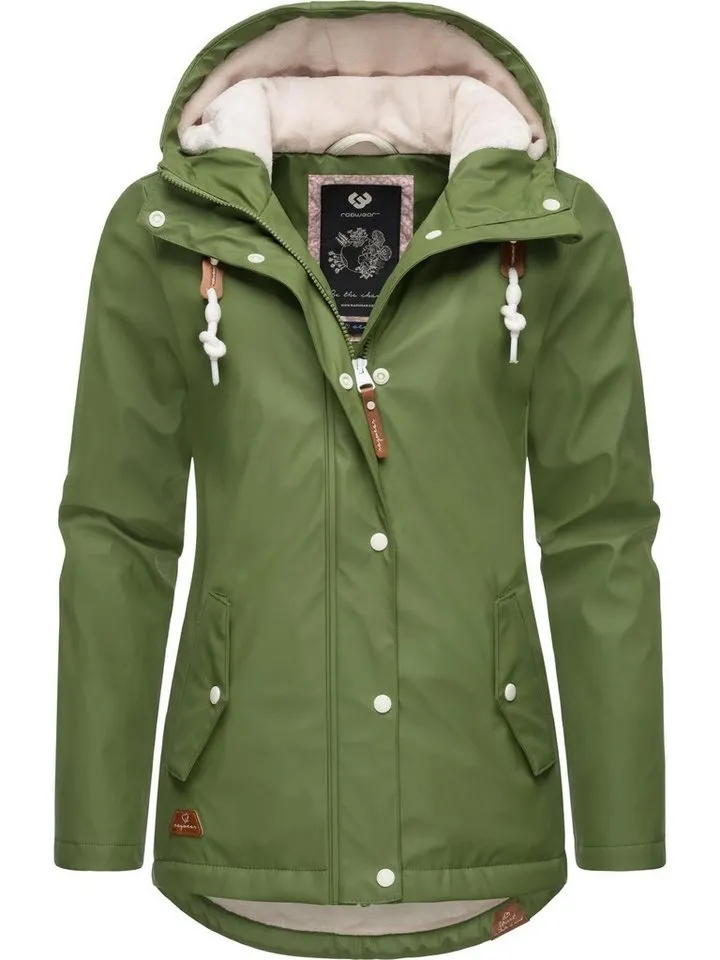 ragwear ragwear Winterjacke Marge warm gefütterter Damen Winter Regenmantel, Grün, – Produktbild 4 von 4