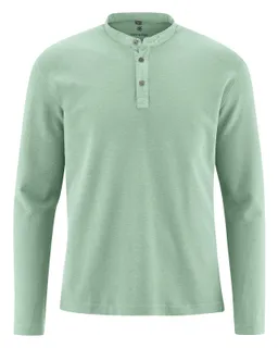 HempAge Hempage Herren vegan Langarmhemd Casual Menta Grün – Produktbild 1 von 1