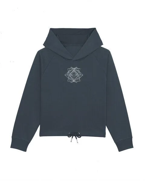 Human Family Human Family Kurzer Bio Damen Hoodie "Invent - Polygon", Dunkelgrau, – Produktbild 3 von 3