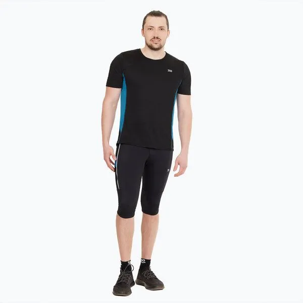 TAO Sportswear TAO Sportswear Atmungsaktive Herren 3/4-Lauftight Pontus mit Gesäßtasche, Schwarz, – Produktbild 2 von 3
