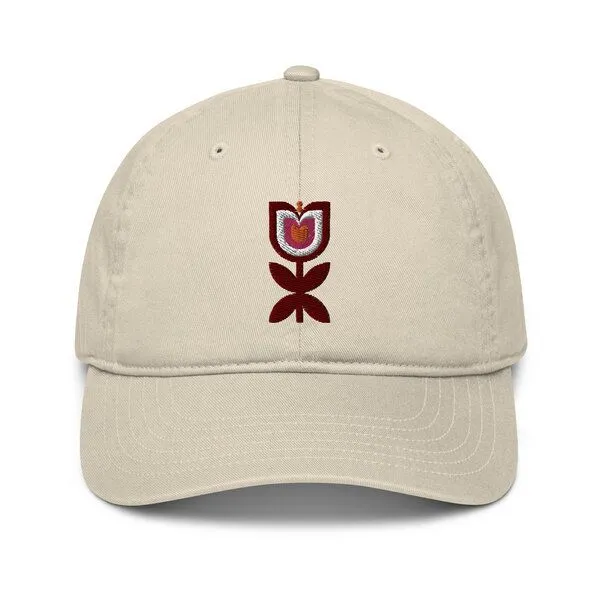 PepMelon Tulpen Blume - 3D gestickte Bio-Baseballmütze, Baseball Cap Birds, Grau, – Produktbild 2 von 5