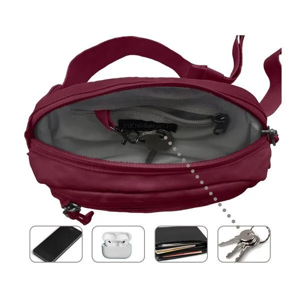 FUCHS & REBELL FUCHS & REBELL MIKA Mini Hip Bag Anti-Diebstahl, Berry, – Produktbild 4 von 4