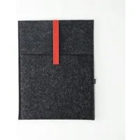 matilda k manufaktur matilda k. manufaktur Minimalistische Laptophülle aus Wollfilz 'max' mit Einsteckfach | für MacBook |Air| Pro 13|14|15|16 Zoll, Anthrazit-rot, – Produktbild 1 von 1
