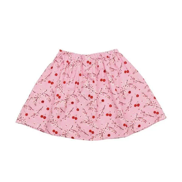 Walkiddy Walkiddy Kleinkinder Rock GOTS-zertifiziert aus Bio-Baumwolle rosa mit Kirschen-und-Blüten-Muster, Blau, – Produktbild 3 von 3