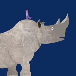 Photocircle Photocircle Poster / Leinwandbild - Kinderzimmer-Nashorn – Illustration für Kinder – Produktbild 1 von 1