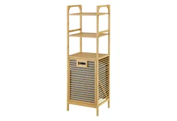 en.casa Wäschekorb, Tidaholm Bambus-Wäscheregal mit 2 Ablagen 118x40x31cm – Produktbild 1 von 1