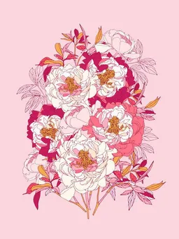 Photocircle Photocircle Poster / Leinwandbild - Pink flowers of peonies – Produktbild 1 von 1