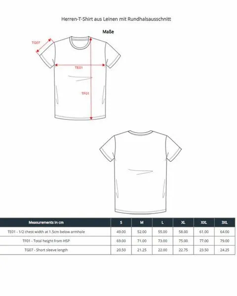 YTWOO YTWOO Herren T-Shirt Rundhalsausschnitt aus 100% nachhaltigen Leinenfasern, Navy, – Produktbild 2 von 2