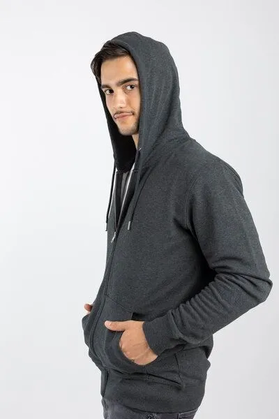 TORLAND TORLAND Basic Zip-Hoodie CONNECTOR, Grau (dark heather grey), – Produktbild 4 von 4