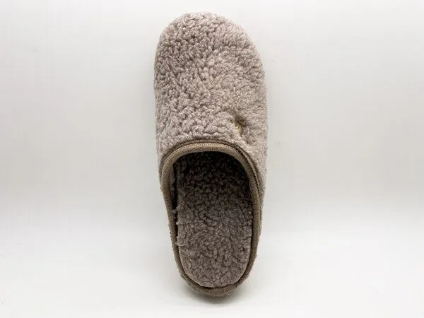 thies Veganer "thies ® Eco Teddy Slipper" aus kuscheliger Biobaumwolle, Taupe (grau braun), – Produktbild 4 von 4