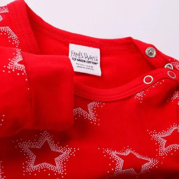 Fred's World by Green Cotton Fred's World by Green Cotton Body mit Sternen, Rot, – Produktbild 2 von 2