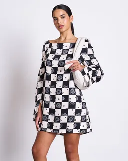 JAN N JUNE JAN 'N JUNE Damen vegan Minikleid Mit Quadratischem Ausschnitt Glad Floral Square Print – Produktbild 1 von 1