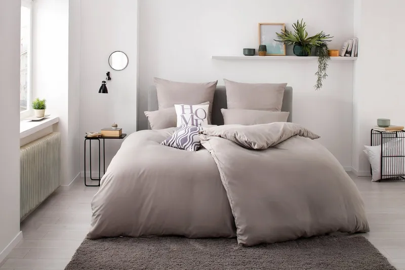 OTTO home Bettwäsche Desner 100% Microfaser, extra weich, allergikerfreundlich, Microfaser, 3 teilig, Premium Qualität, uni, schnell trocknend, pflegeleicht, ab 135x200 cm, Grau, – Produktbild 7 von 7