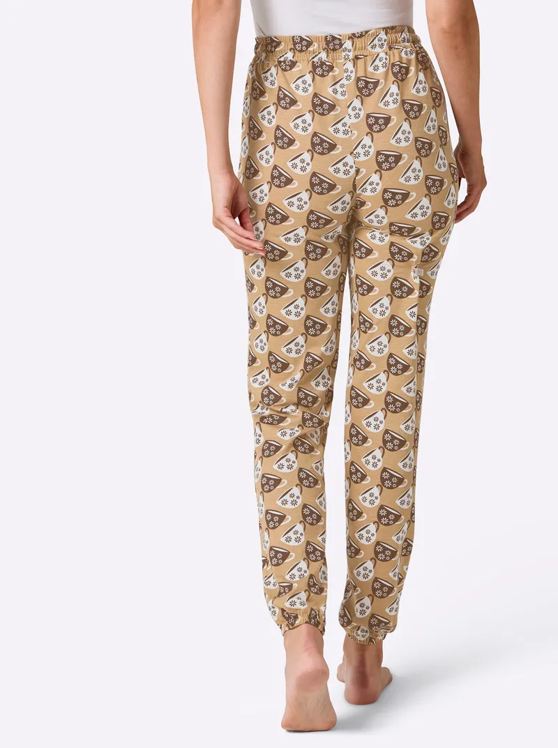 wäschepur Schlafanzug-Hose camel-schoko-bedruckt, Camel-schoko-bedruckt, – Produktbild 2 von 2