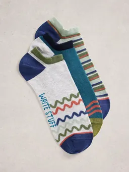 White Stuff 3er-Pack gemusterte Sneakersocken - 44-46 – Produktbild 1 von 1