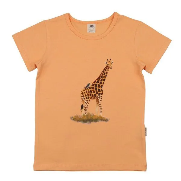 Walkiddy Walkiddy T-Shirt Apricot Giraffe-Frontprint Bio-Baumwolle GOTS – Produktbild 1 von 3