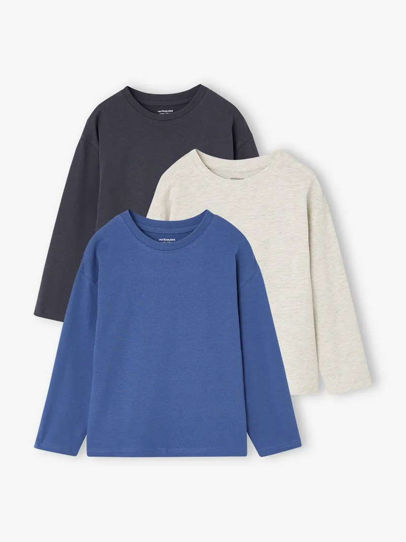 Vertbaudet 3er-Pack Shirts Jungen BASIC, Königsblau, – Produktbild 1 von 4