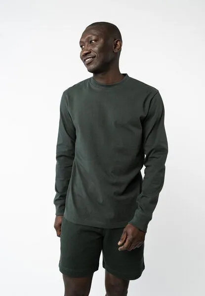 MELA MELA Langarmshirt Style TEJAS aus 100% Bio-Baumwolle, Dunkelgrün, – Produktbild 1 von 3