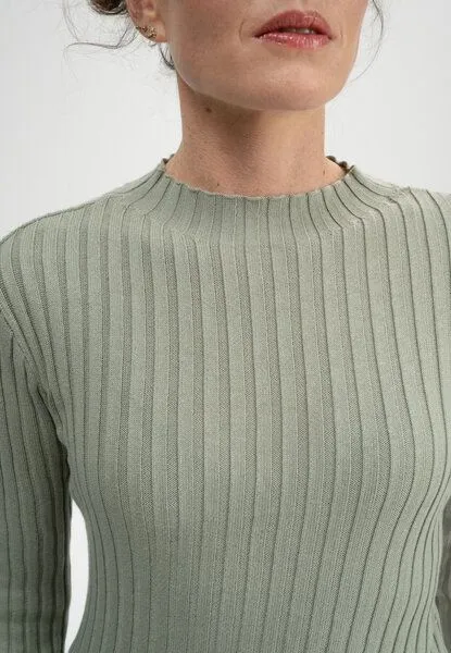 MELA MELA Strickpullover Style NAMARI aus 100% Bio-Baumwolle, Green clay, – Produktbild 5 von 5