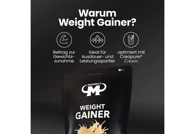 Mammut Nutrition Mammut Nutrition Weight Gainer Crash 5000 - 1400 g Zipp-Beutel Pulver, 1400 g – Produktbild 4 von 5