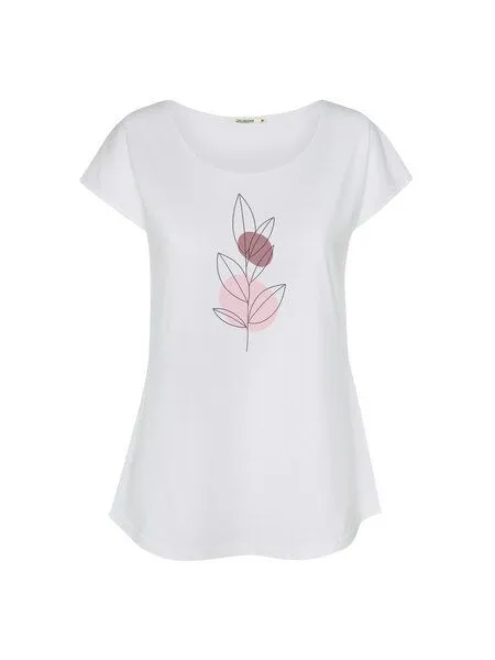 GreenBomb GREENBOMB Bloom Classic Cool - Lässiges T-Shirt aus Bio-Baumwolle / hochwertiger Print / GOTS / Fair & Vegan, Weiß (weiß), – Produktbild 4 von 4