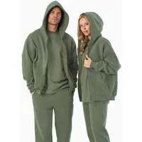 ORGANICATION ORGANICATION JENNA | Essentials Travel Unisex Full Zip-Hoodie aus Bio-Baumwolle und recyceltem Polyester, Olive, – Produktbild 1 von 1